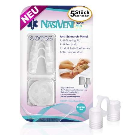 Nasivent Tube Plus Starter Set 5 different sizes with Case - 2 patented pins let the product safely stay in your nose