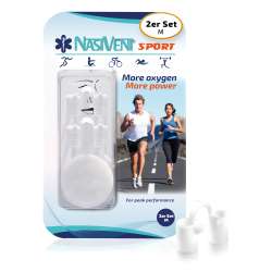 Nasivent Sport Snow White 2 pack Size M  - improves nasal breathing - optimizes oxygen supply during sport, regeneration and sleep - Limited Edition
